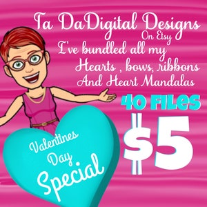Hearts/ Valentines / bows/ ribbons svg  bundle