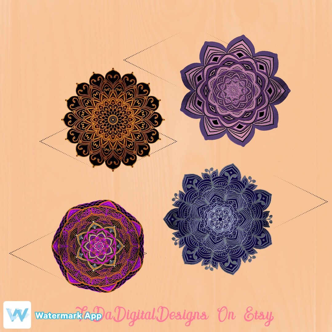 Mandalas Set of 4 Printable Images in Jpeg/png Format - Etsy