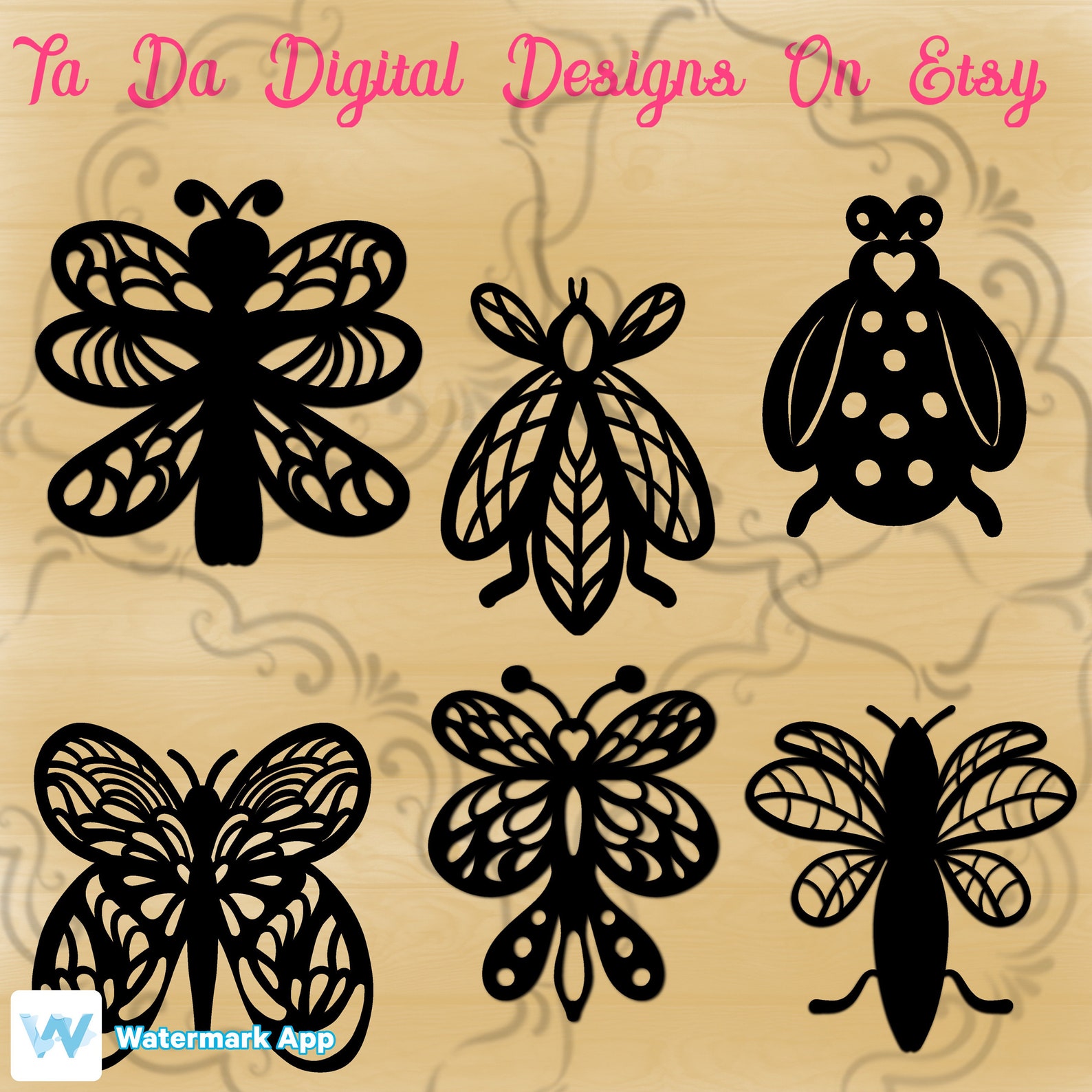 Insect Svg Set of 6 / Bugs Svg Set of 6 / Insect Zentangle Svg - Etsy