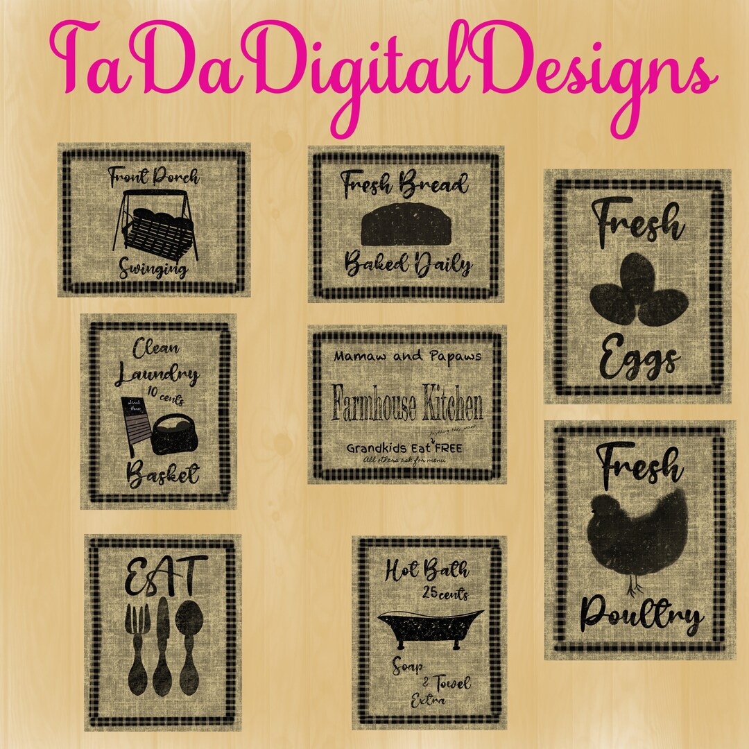 8 Farmhouse Sign Printables , Farmhouse Decor Printables, Kitchen ...