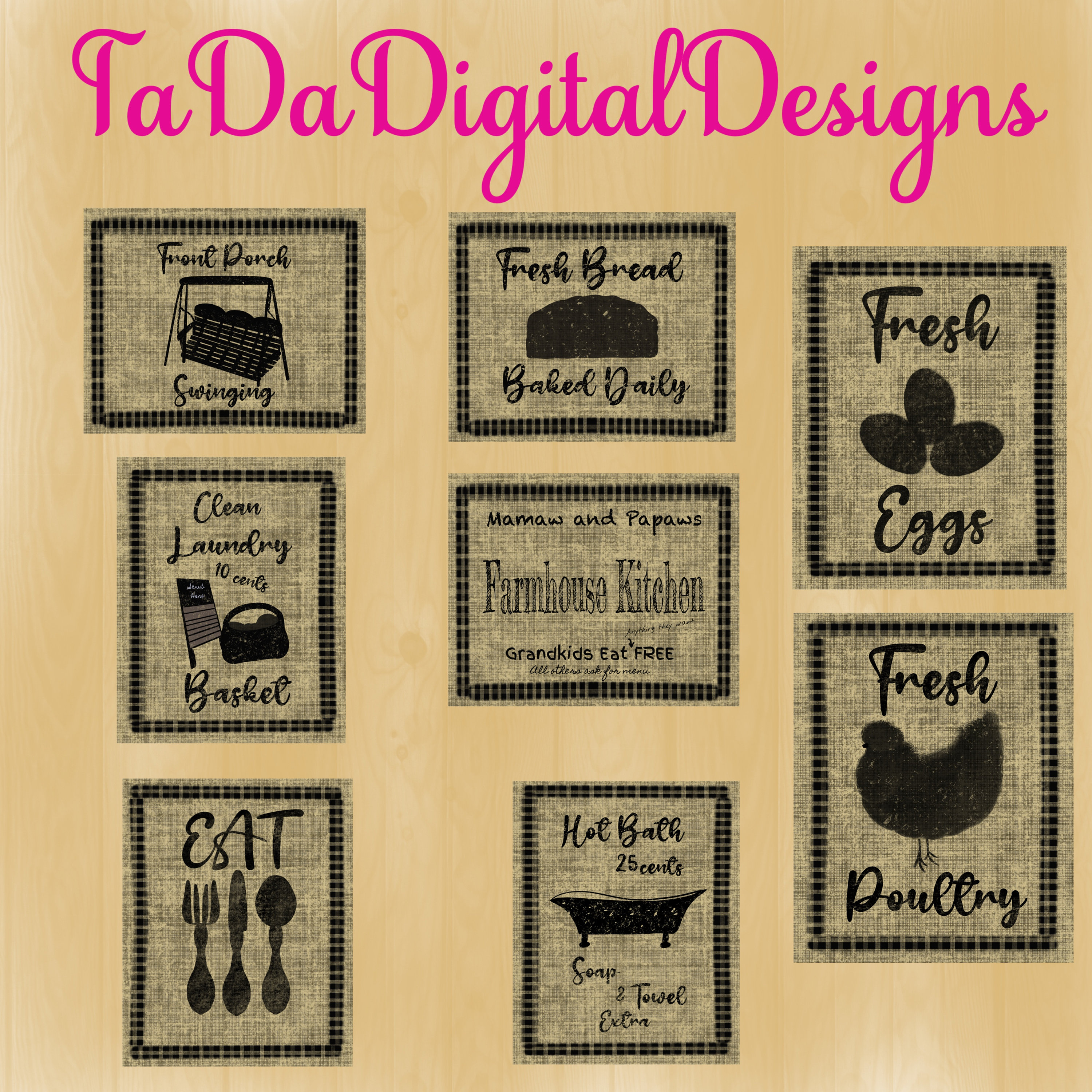 8 Farmhouse Sign Printables Farmhouse Decor Printables | Etsy