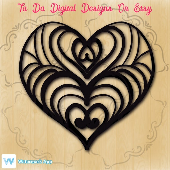 Download Mandala Heart Svg Etsy 3D SVG Files Ideas | SVG, Paper Crafts, SVG File