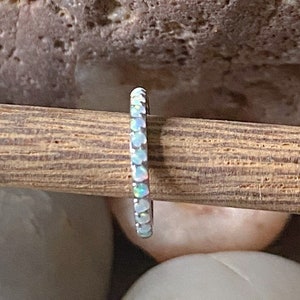 Opal Paved Side Facing Hinged Septum Clicker Daith Rook Ear Ring 1.2mm 8mm