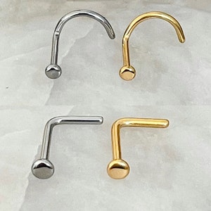 ASTM F136 Titanium 2/2.5/3mm Flat Disc Curved Screw or L Shaped Nose Stud 0.8mm