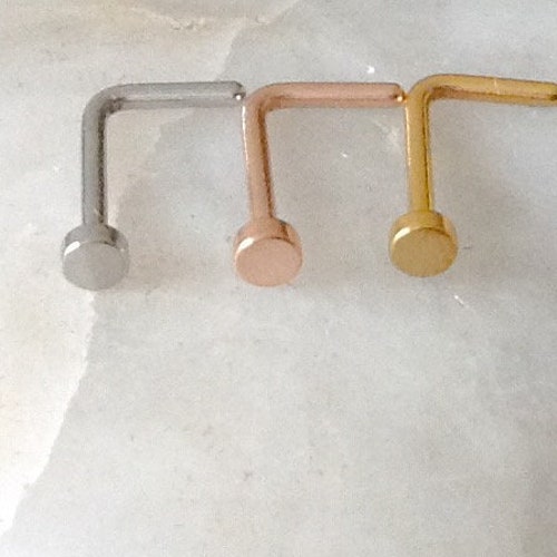 2mm Small/tiny Flat Disc L Shape Nose Stud 3 Available Etsy