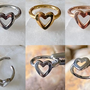Heart Effect Hinged Septum Clicker Daith Rook Ear Ring 1.2mm 8mm - Choice of 3 Colours