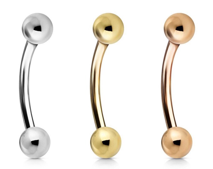 Micro Curved Barbell Daith Rook Eyebrow 3 Colours 6mm With 2.5mm Ball