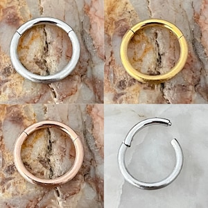 Slightly Brush Matte Effect Hinged Clicker Septum Daith Rook Ear Ring 1.2mm 8mm