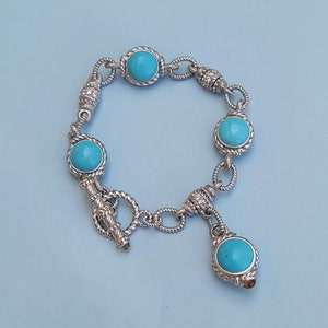 Judith Ripka Turquoise CZ Cubic Zirconia 925 Sterling Silver Link