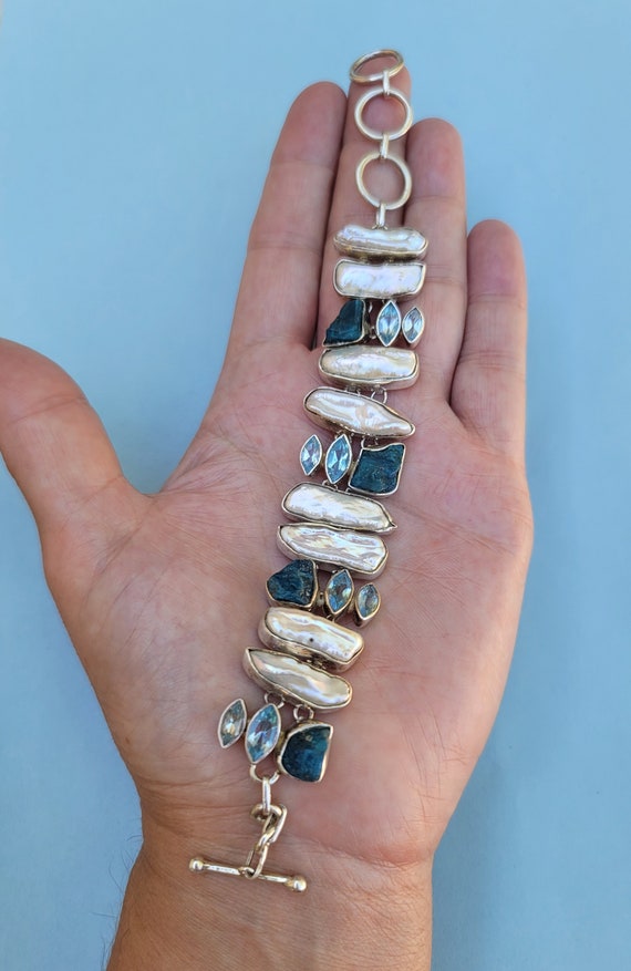 Multi Gemstone 925 Sterling Silver Adjustable Bra… - image 6