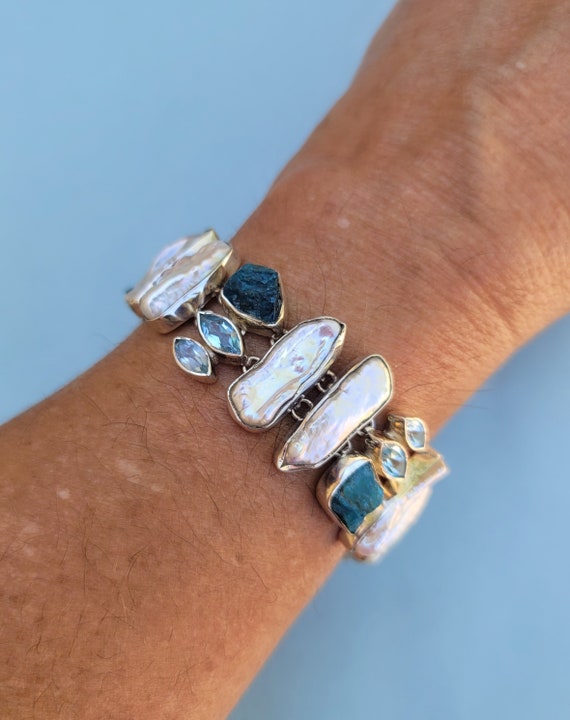 Multi Gemstone 925 Sterling Silver Adjustable Bra… - image 7