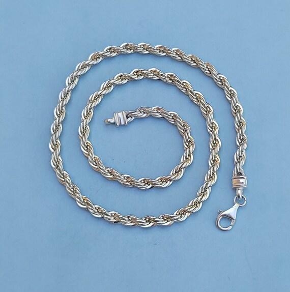 18 Inch Heavy Twisted Rope 5mm 925 Sterling Silve… - image 2