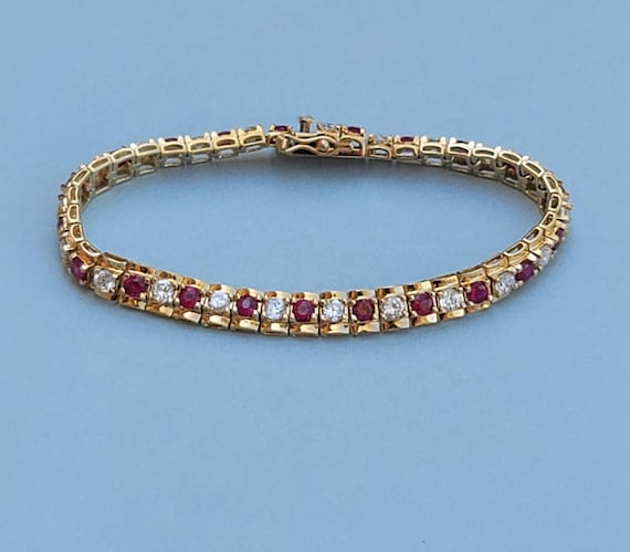 Ross Simons Lab Ruby CZ Cubic Zirconia Gold Verme… - image 1