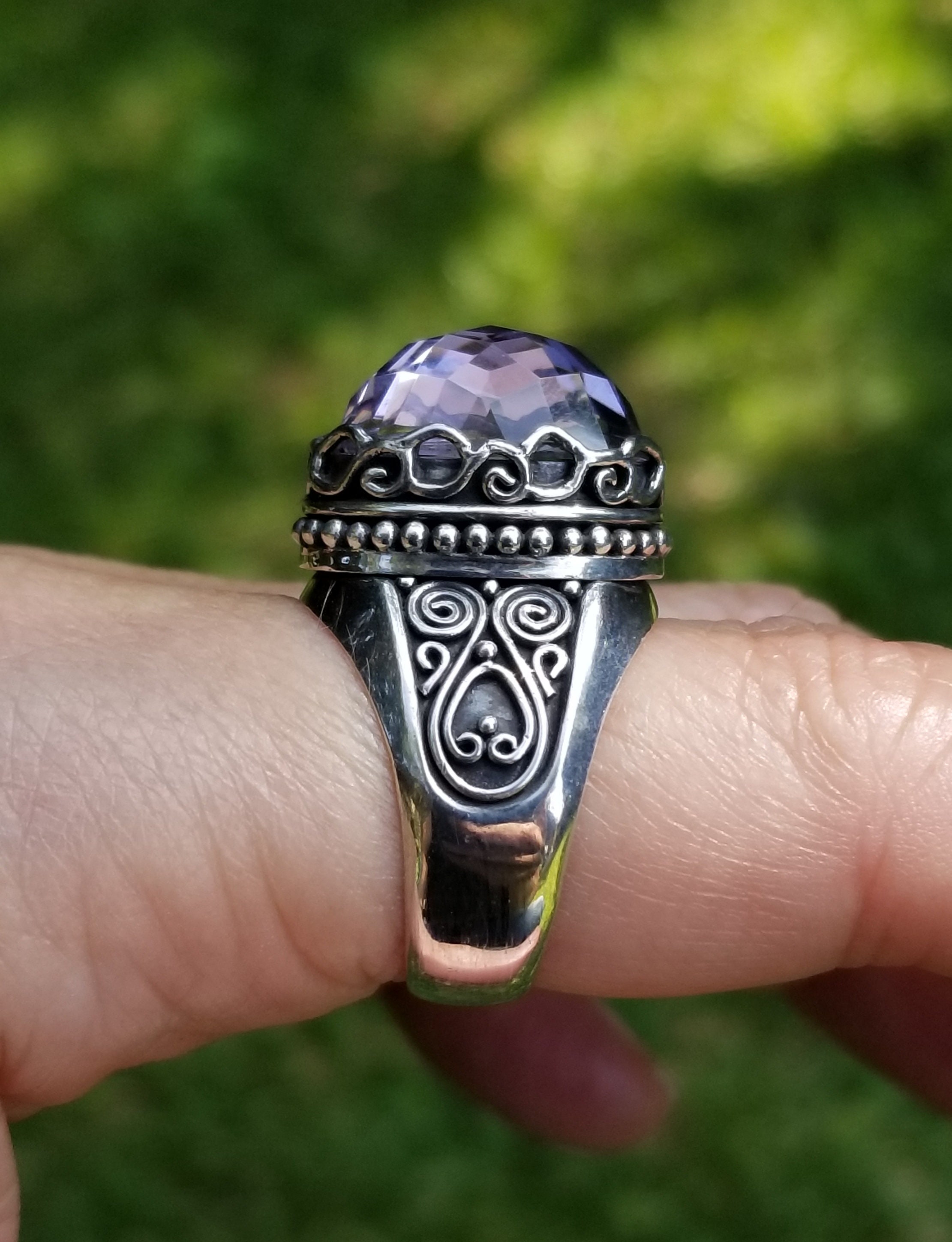 SUARTI シルバー925 ヘッド Suarti Checkerboard Faceted Quartz Sterling Silver Ring Size