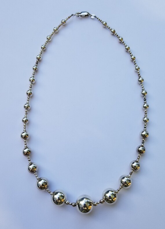 Silver bead necklace 20 best sale inch