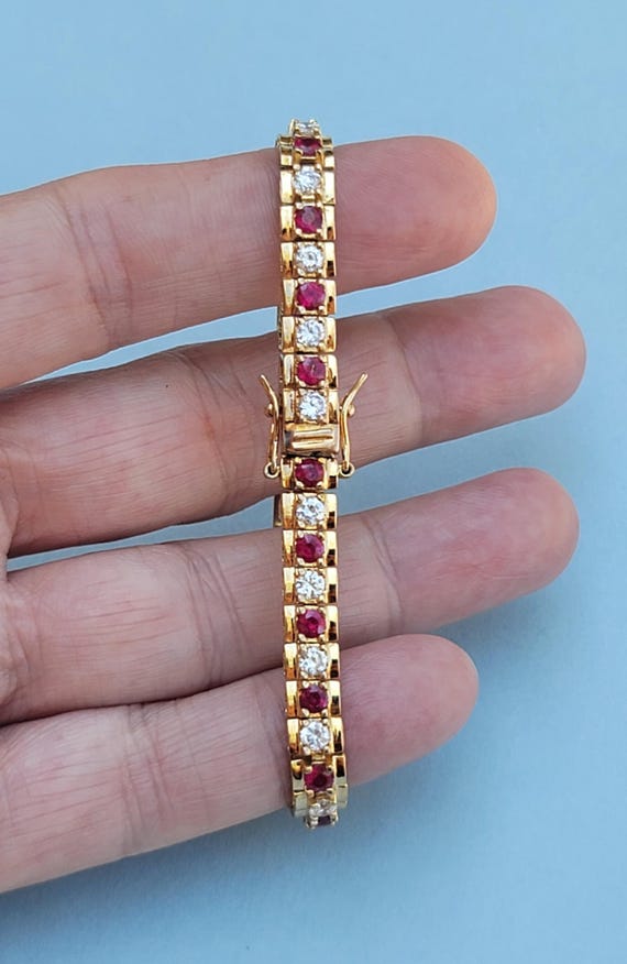 Ross Simons Lab Ruby CZ Cubic Zirconia Gold Verme… - image 4