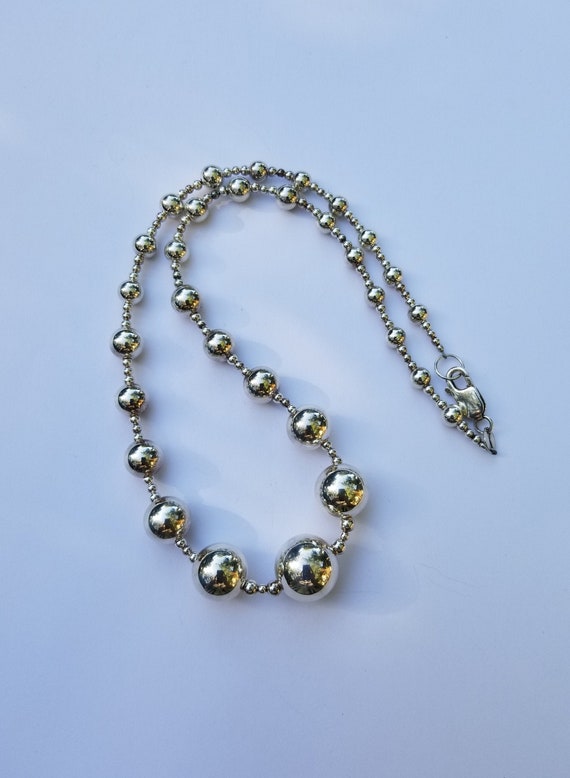 Silver bead necklace 20 best sale inch
