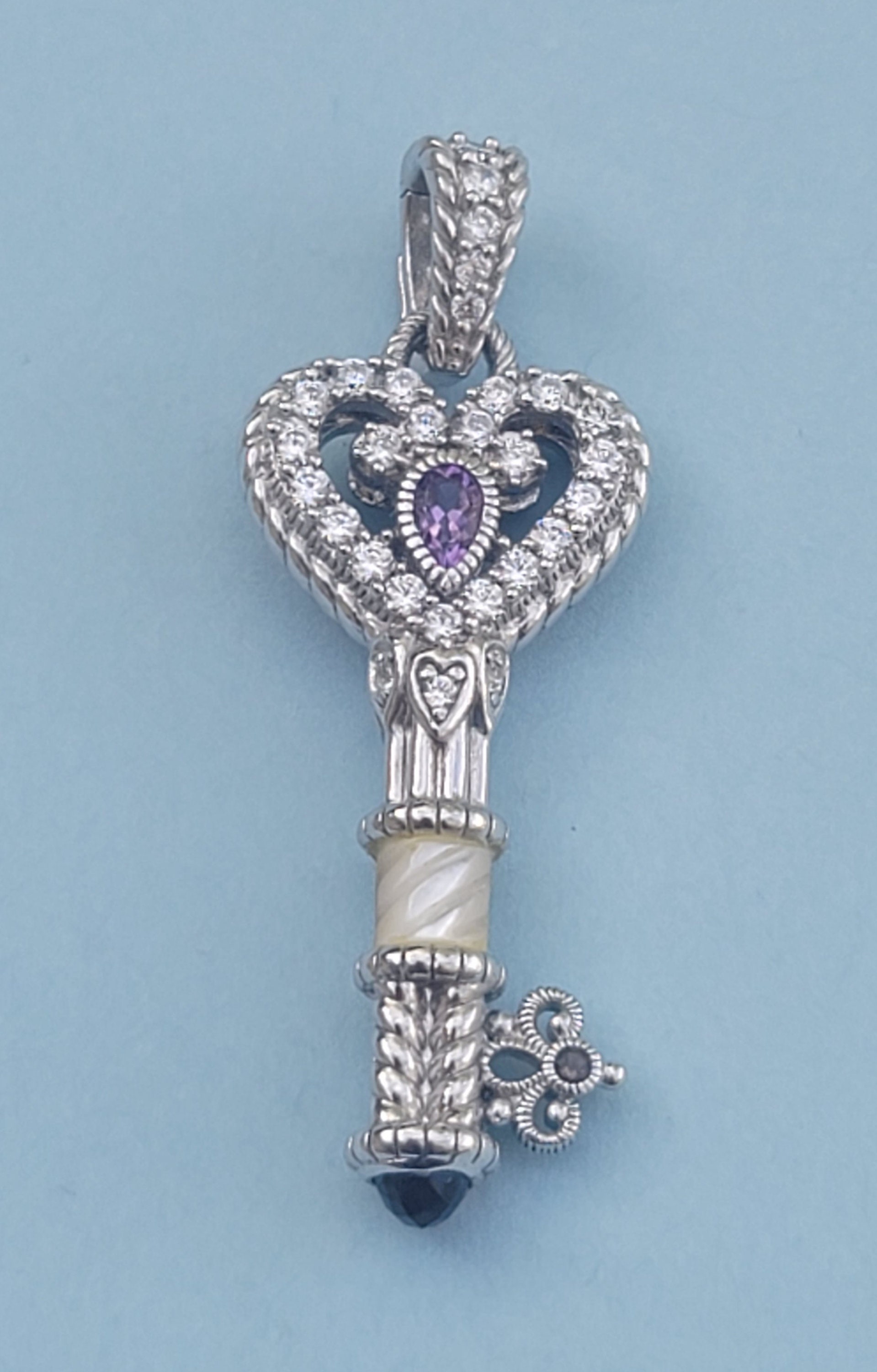 Judith Ripka Amethyst, Smoky Quartz, Mother of Pearl, CZ