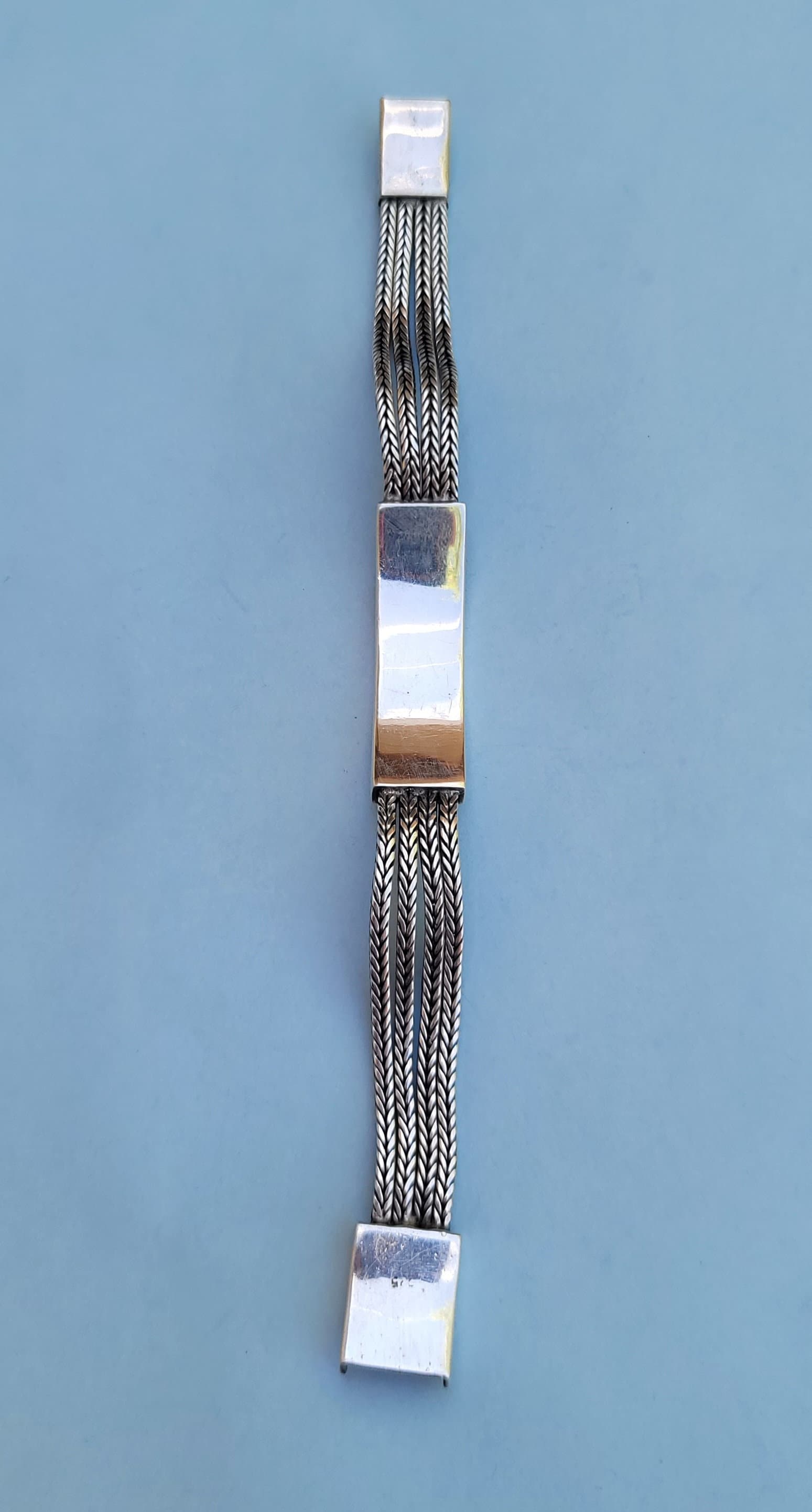 54.70 Grams Heavy Ornate Woven 925 Sterling Silver Bracelet 54.70 Grams Heavy Ornate Woven 925 Sterling Silver Bracelet