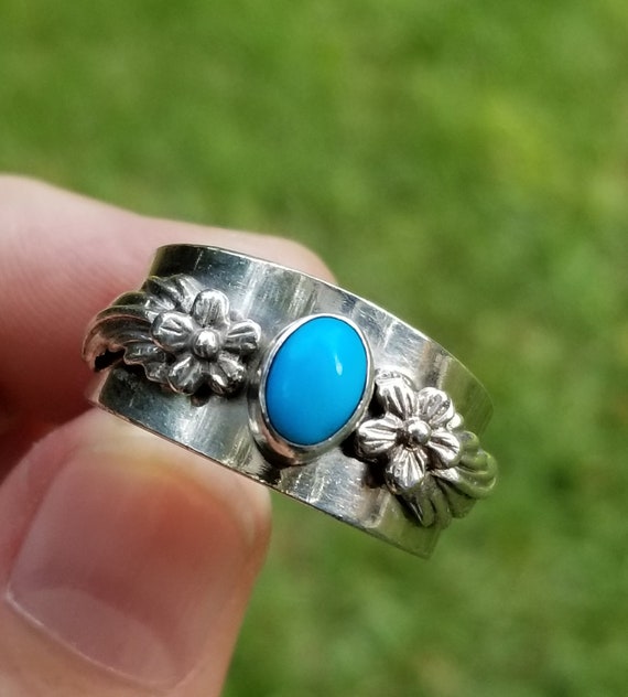 Carol Felley Sleeping Beauty Turquoise Sterling Silver Ring Size
