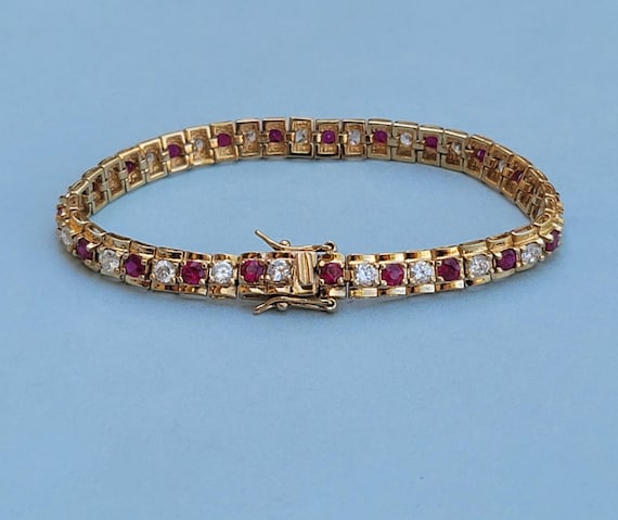 Ross Simons Lab Ruby CZ Cubic Zirconia Gold Verme… - image 2