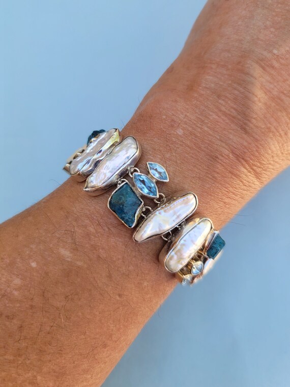 Multi Gemstone 925 Sterling Silver Adjustable Bra… - image 8