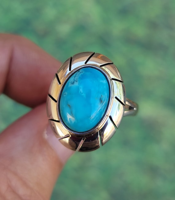 Artisan Crafted Turquoise 925 Sterling Silver Rin… - image 2