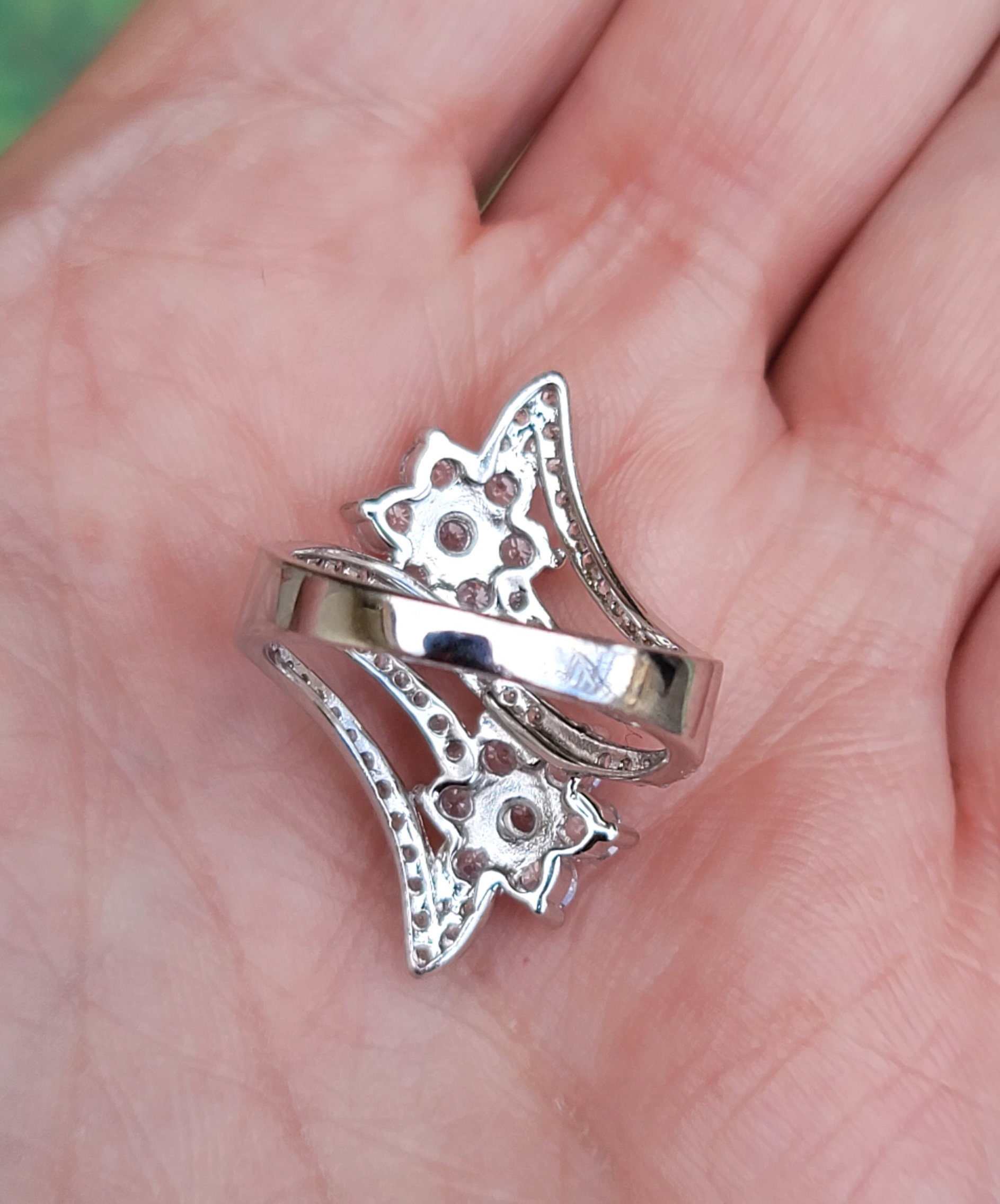 Bague Cocktail Audacieuse En Argent Sterling 925 - Zircone Cubique 2.5 Carats - Taille 10 - Marque La Foi - Neuf