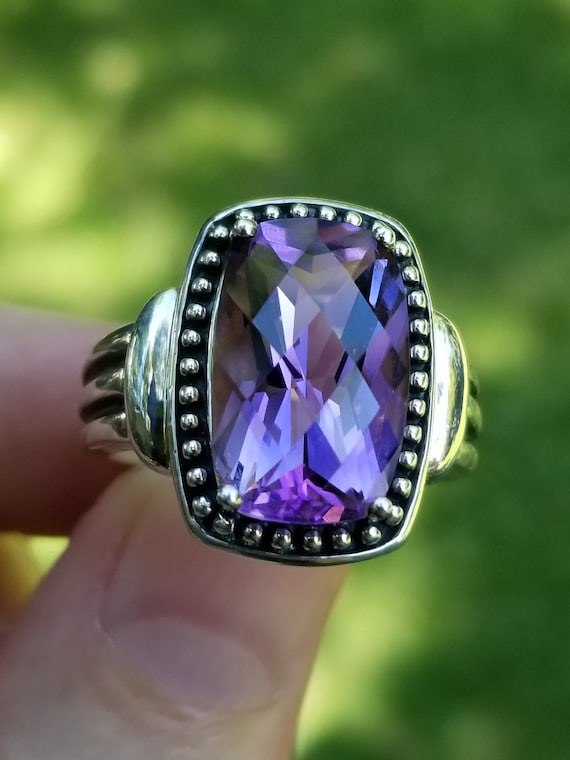 Michelle Albala Checkerboard Faceted Amethyst Ster