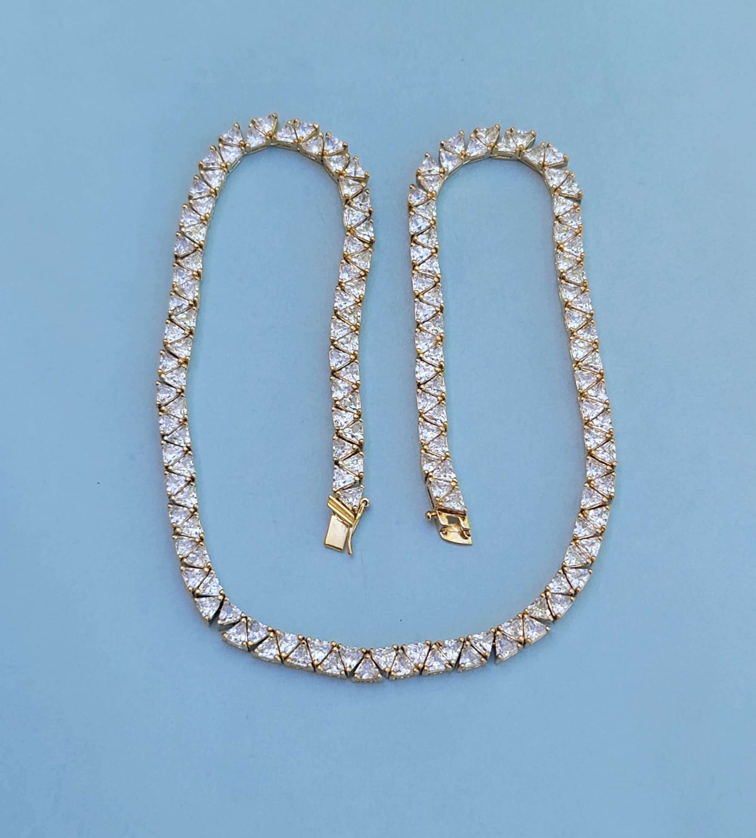 Suzanne Somers Trilliant CZ Gold Vermeil 925 Sterling Silver