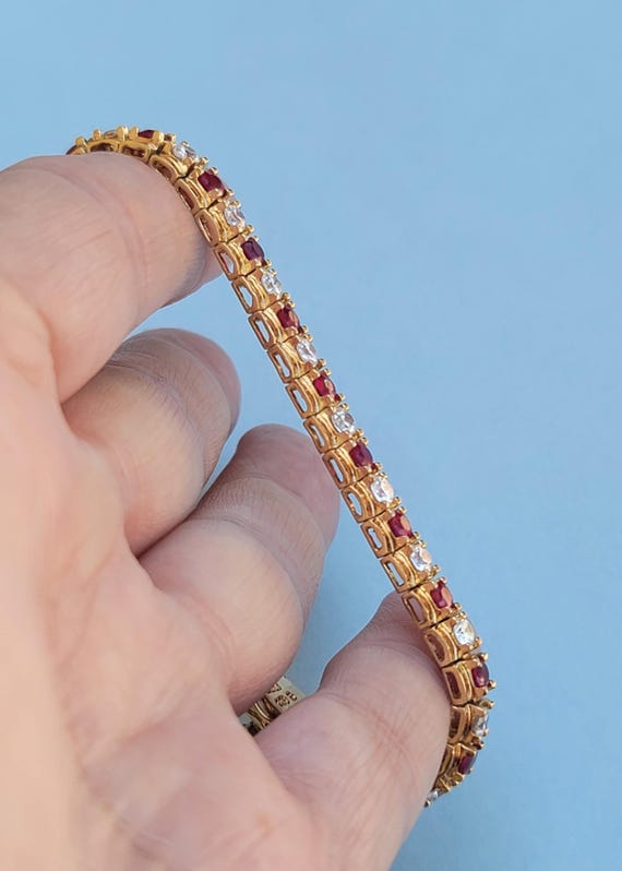 Ross Simons Lab Ruby CZ Cubic Zirconia Gold Verme… - image 5