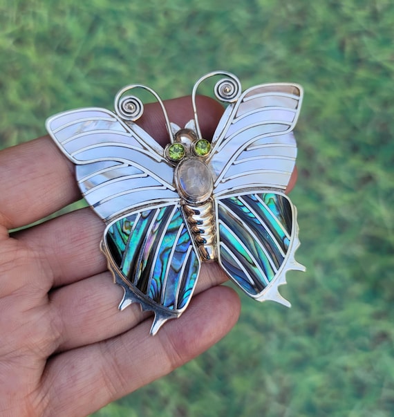Massive Vintage Native American Zuni Turquoise Inlay Sterling Silver Tree Pendant Pin Massive Vintage Native American Zuni Turquoise Inlay Sterling Silver Tree Pendant Pin