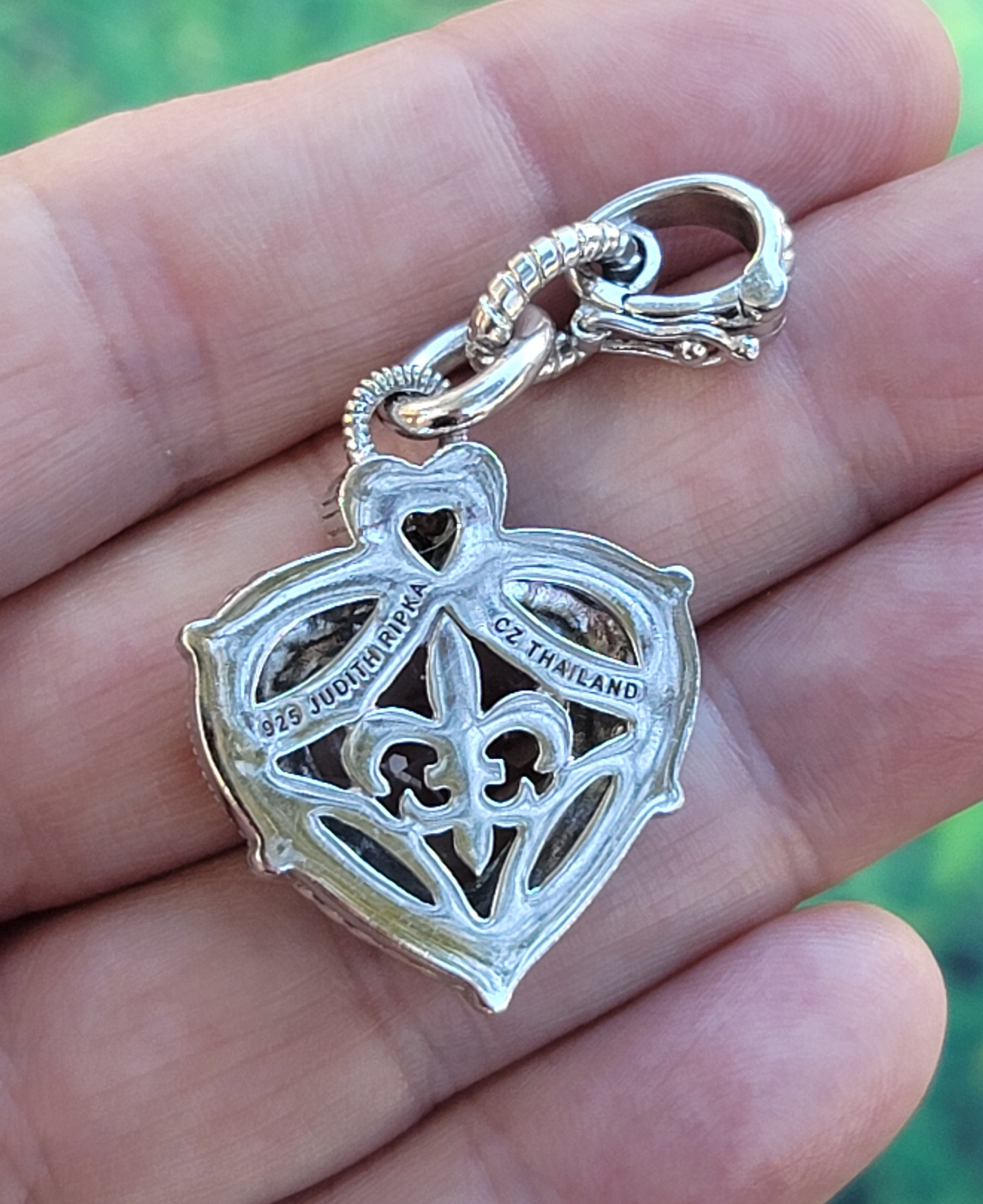 Judith Ripka Prasiolite Heart CZ 925 Sterling Silver Enhancer