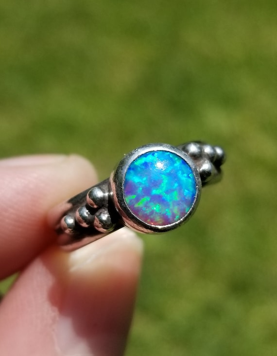 Native American Lab Created Opal Sterling Silver R