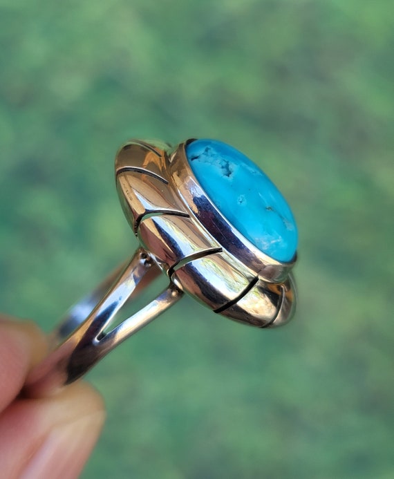 Artisan Crafted Turquoise 925 Sterling Silver Rin… - image 4