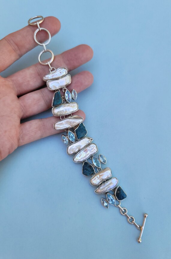 Multi Gemstone 925 Sterling Silver Adjustable Bra… - image 2