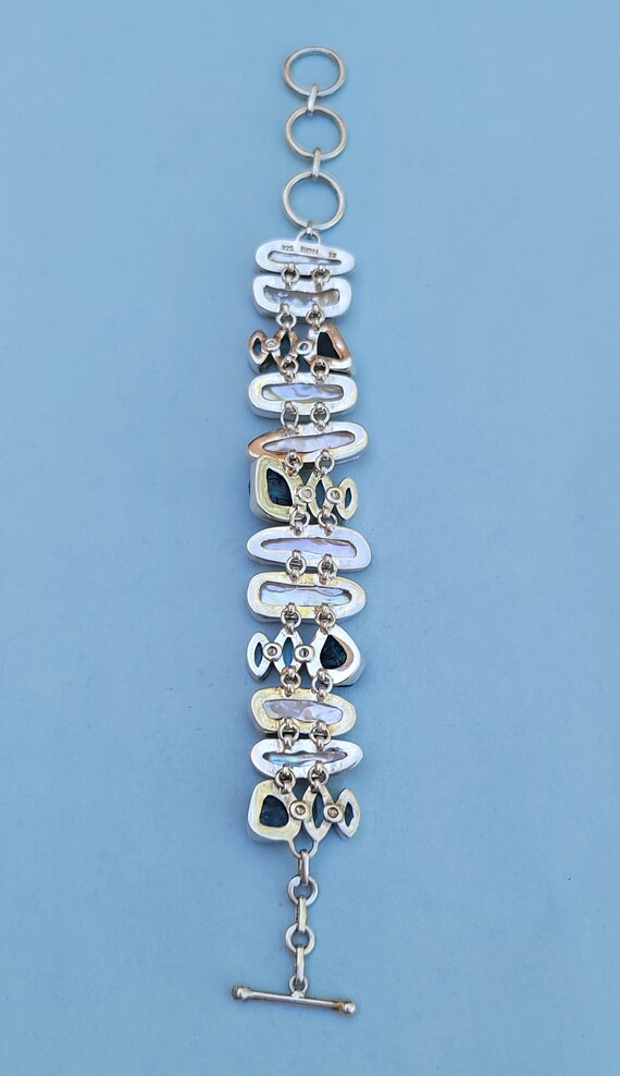 Multi Gemstone 925 Sterling Silver Adjustable Bra… - image 10