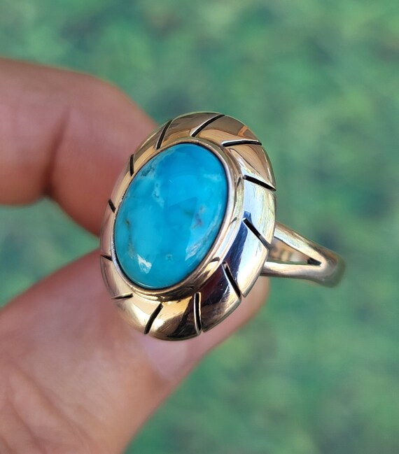 Artisan Crafted Turquoise 925 Sterling Silver Rin… - image 3