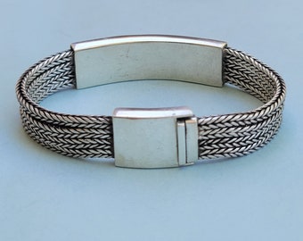 54.70 Grams Heavy Ornate Woven 925 Sterling Silver Bracelet 54.70 Grams Heavy Ornate Woven 925 Sterling Silver Bracelet
