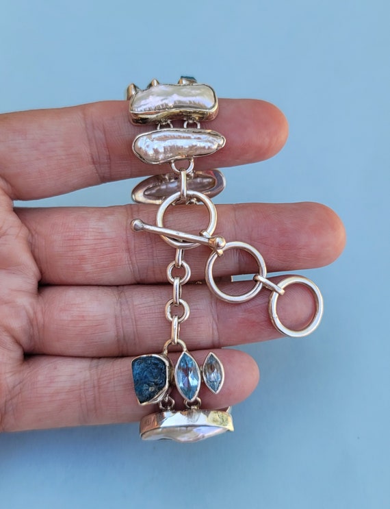 Multi Gemstone 925 Sterling Silver Adjustable Bra… - image 4