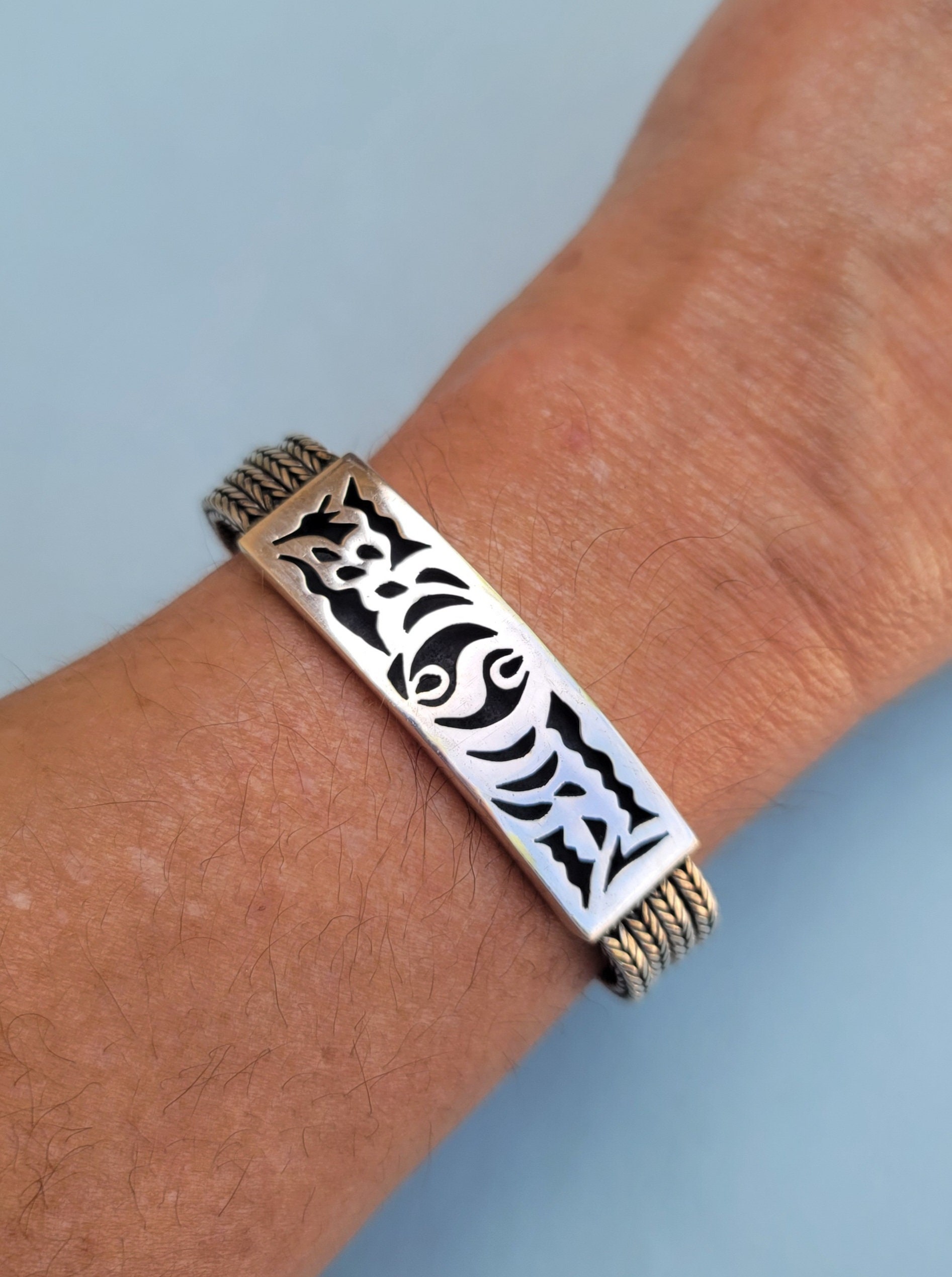 54.70 Grams Heavy Ornate Woven 925 Sterling Silver Bracelet 54.70 Grams Heavy Ornate Woven 925 Sterling Silver Bracelet