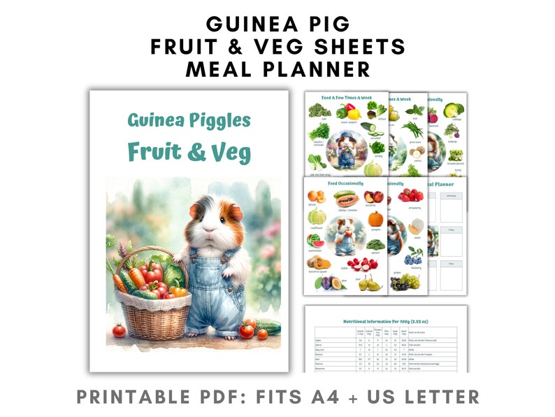Guinea Pig Food Charts: Safe Fruit & Veg | Meal Planner | Nutrition ... - Guinea Pig Nutrition Plan For Guinea Pig Food Waste Reduction
