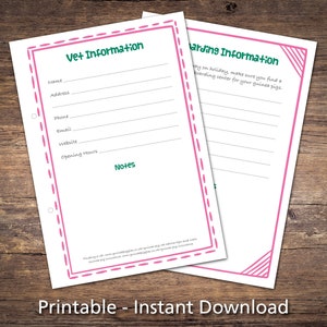 12 Guinea Pig Care Sheets Printables Checklists Charts &amp; Information ...