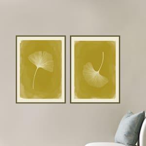 2 piece Downloadable Digital Print, Ginkgo Leaf Print, Wall art. Colorful Ginko Leaf poster, Large Print, colorful botanical print, nursery
