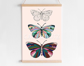 Butterfly Wall Art, Modern Nursery Decor (Digital Download)