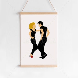 Downloadable Digital Print, Grease Scene, Travolta, Gift idea, Grease Poster, Modern Home decor, Movie Scene poster, Olivia, Newton.