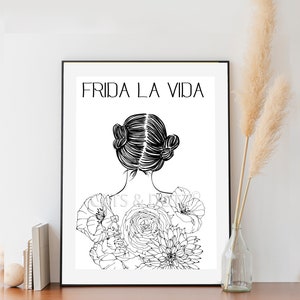 Downloadable Digital Image, Downloadable Kahlo portrait, Kahlo print; frida print; Kahlo art; frida la vida, Modern Room decor, wall art