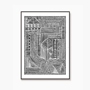 Downloadable Digital Print,Tribal Abstract Print, Downloadable print, Modern Room decor, Tribal print download, Dots, Black and White