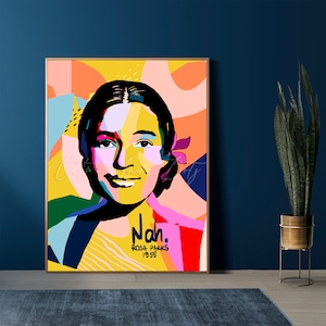 cartel de rosa; No; Mujer Negra, Black Lives Matter, Mujer Fuerte, Nah 1955, Mujer activista, feminismo, Parques