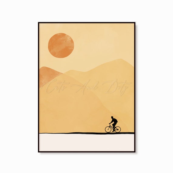 Downloadable Digital Image Man on a Bicycle Print Minimalist - Etsy